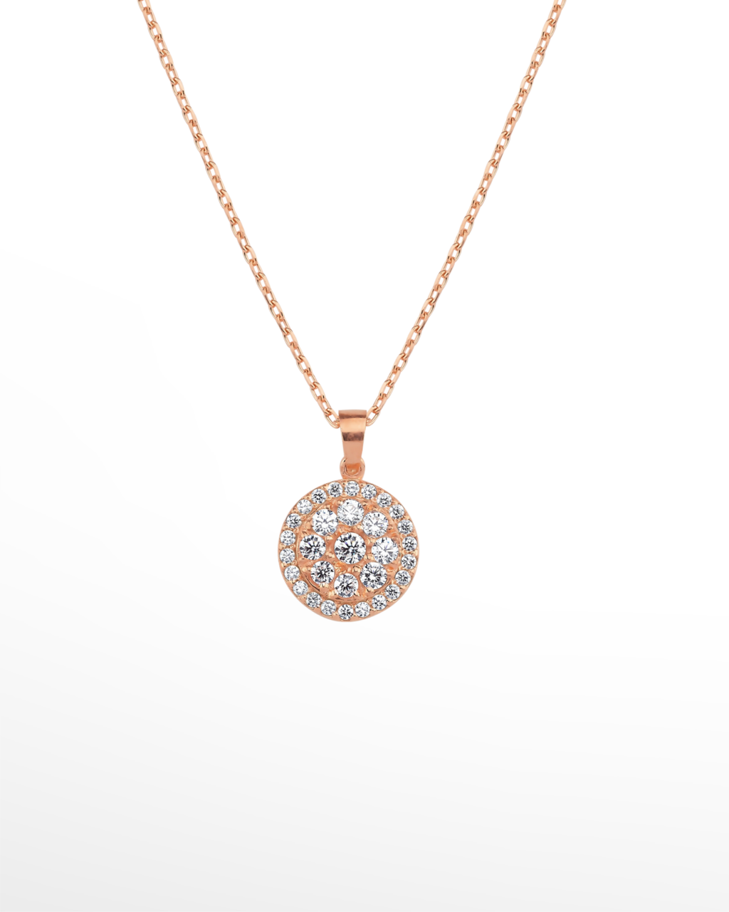 |0,50 Karat| 14 Ayar Bronz Altın Pırlanta Kolye