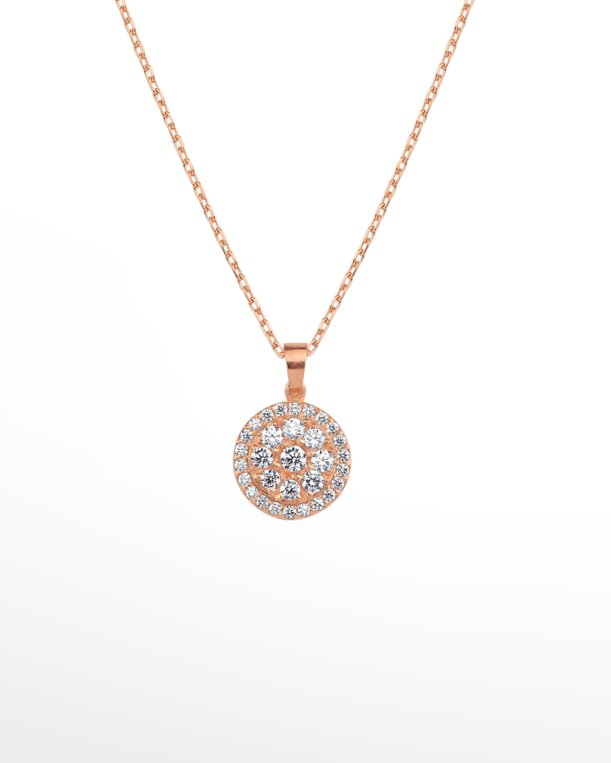 |0,50 Karat| 14 Ayar Bronz Altın Pırlanta Kolye