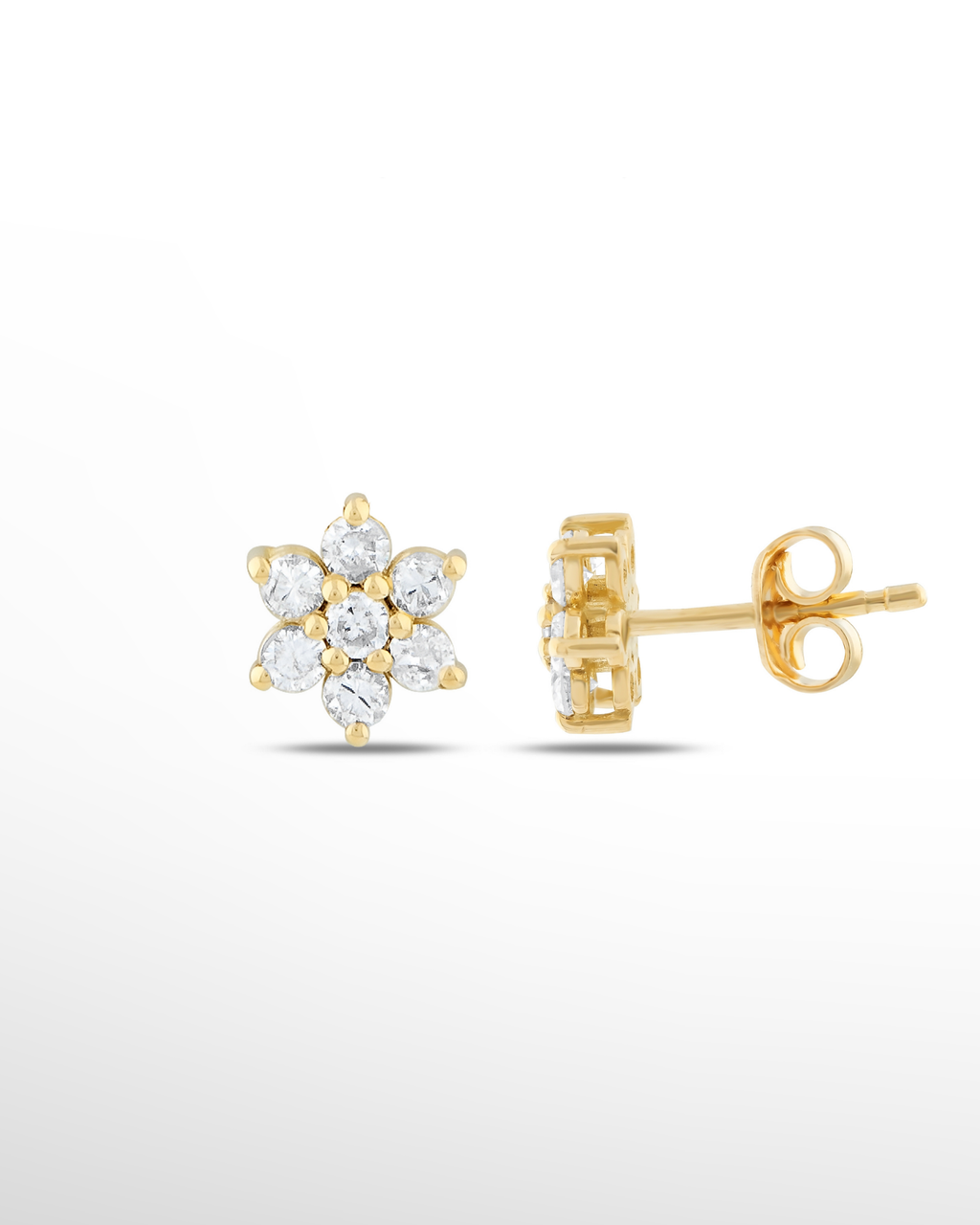 |0,58 Karat| 18 Ayar Gold Altın Pırlanta Küpe
