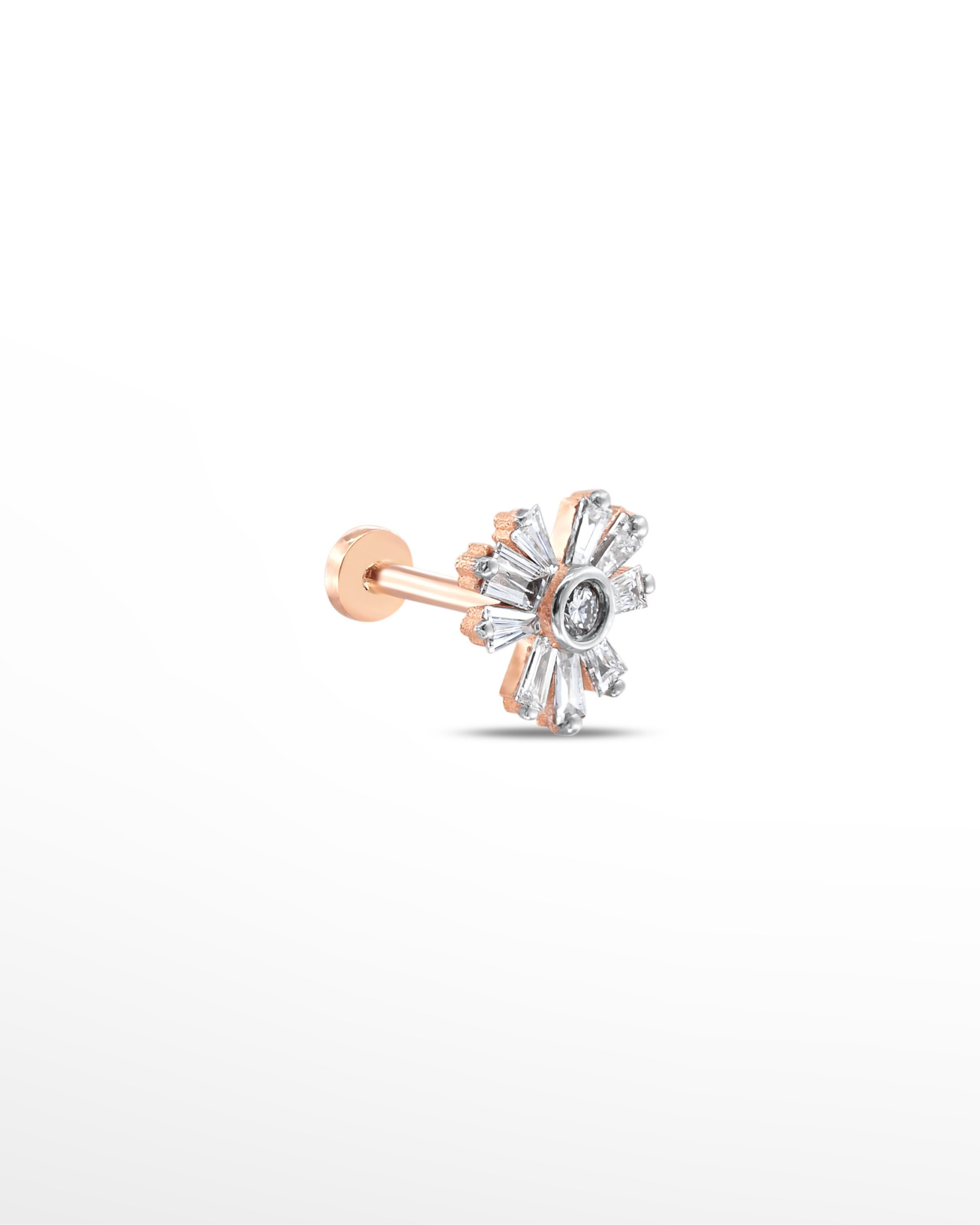 |0,20 Karat| 14 Ayar Altın Baget Pırlanta Tragus